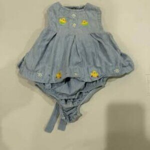 Y2K Little Me jean dress with onesie-3 Months